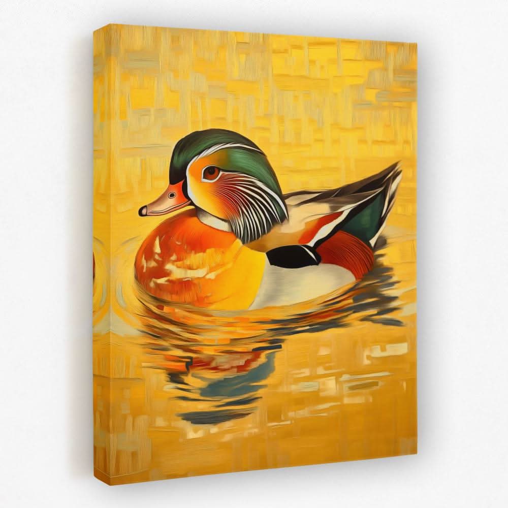 Mandarin Duck Glow - Animals Canvas Wall Art