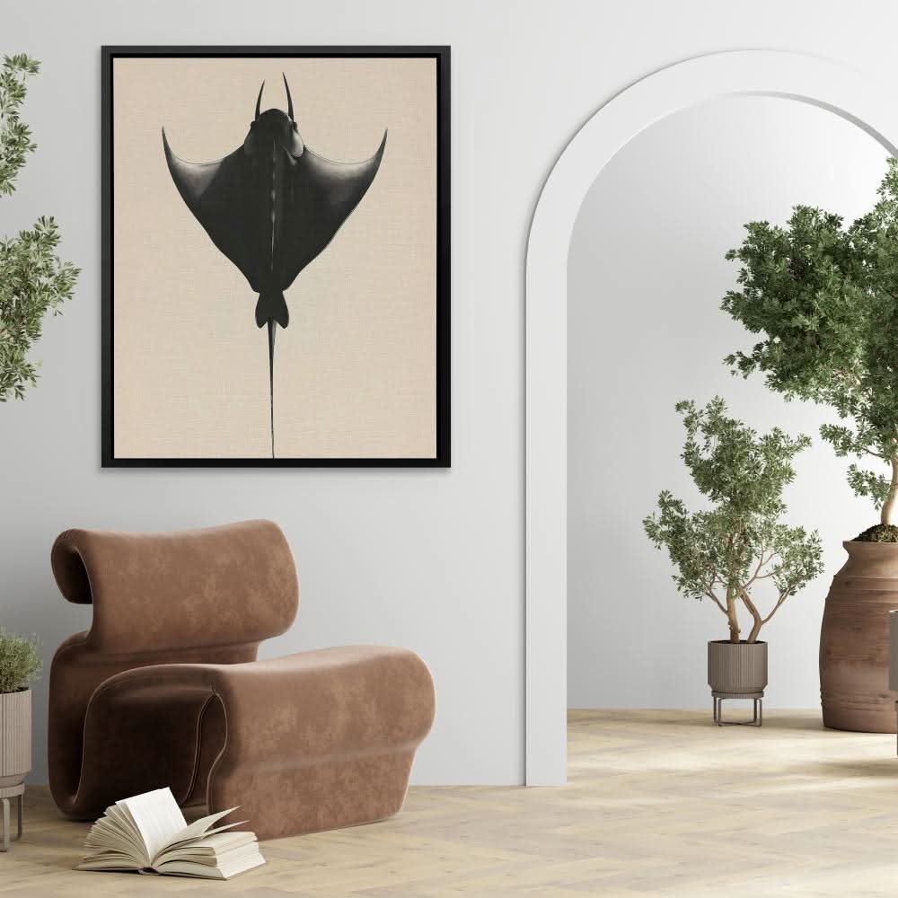 Manta Ray - Best Sellers Wall Art in Black Frame