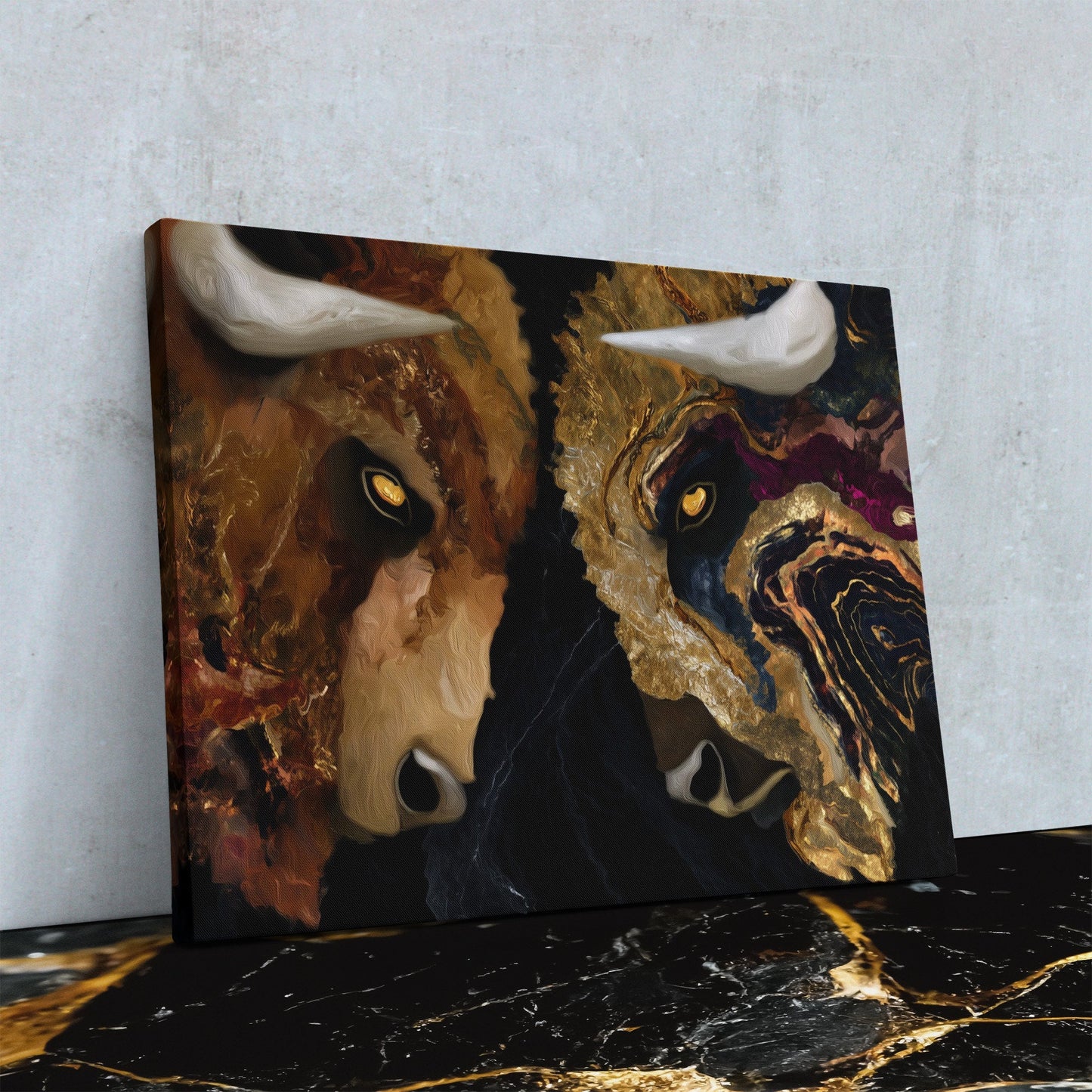 Marble Bison - Luxury Wall Art