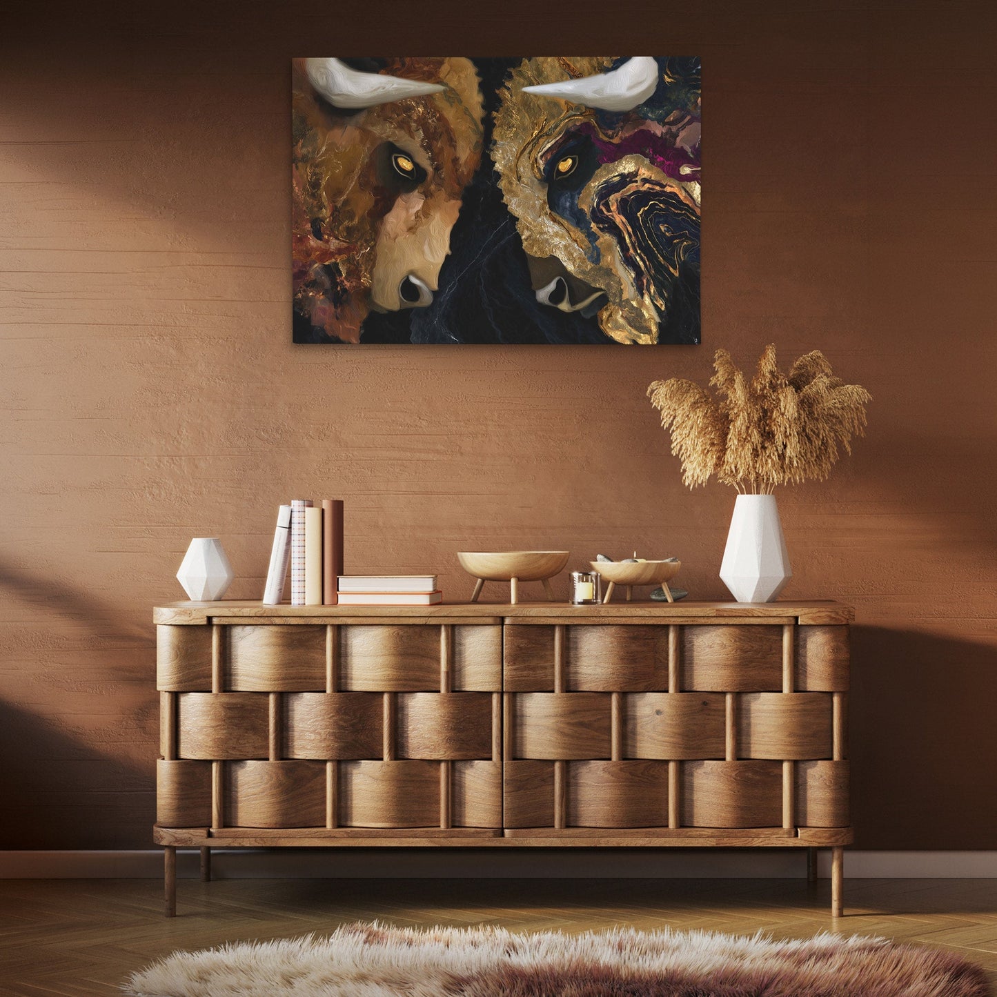 Marble Bison - Luxury Wall Art