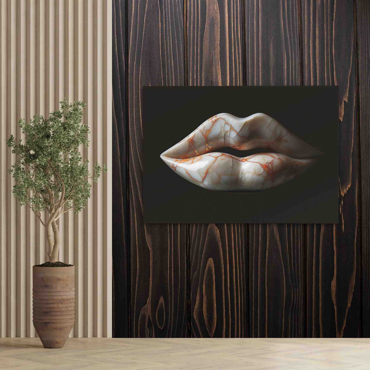 Marble Lips - Black and White Art for Bedroom