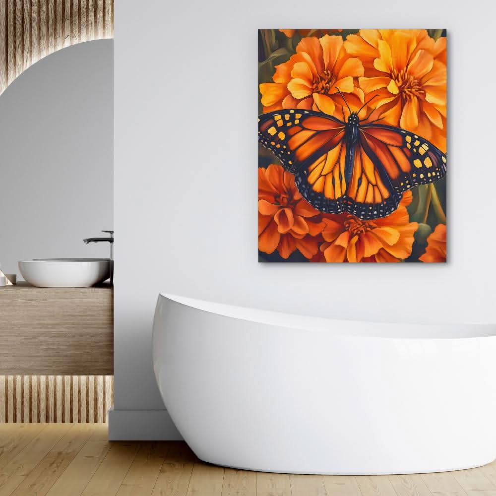 Marigold Majesty - Colorful Butterfly Canvas Print