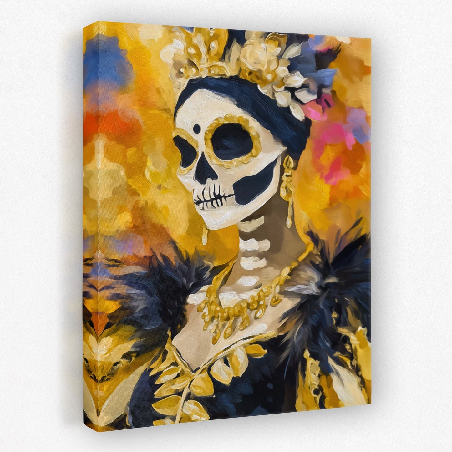 Marigold Skull Crown - Luxury Wall Art