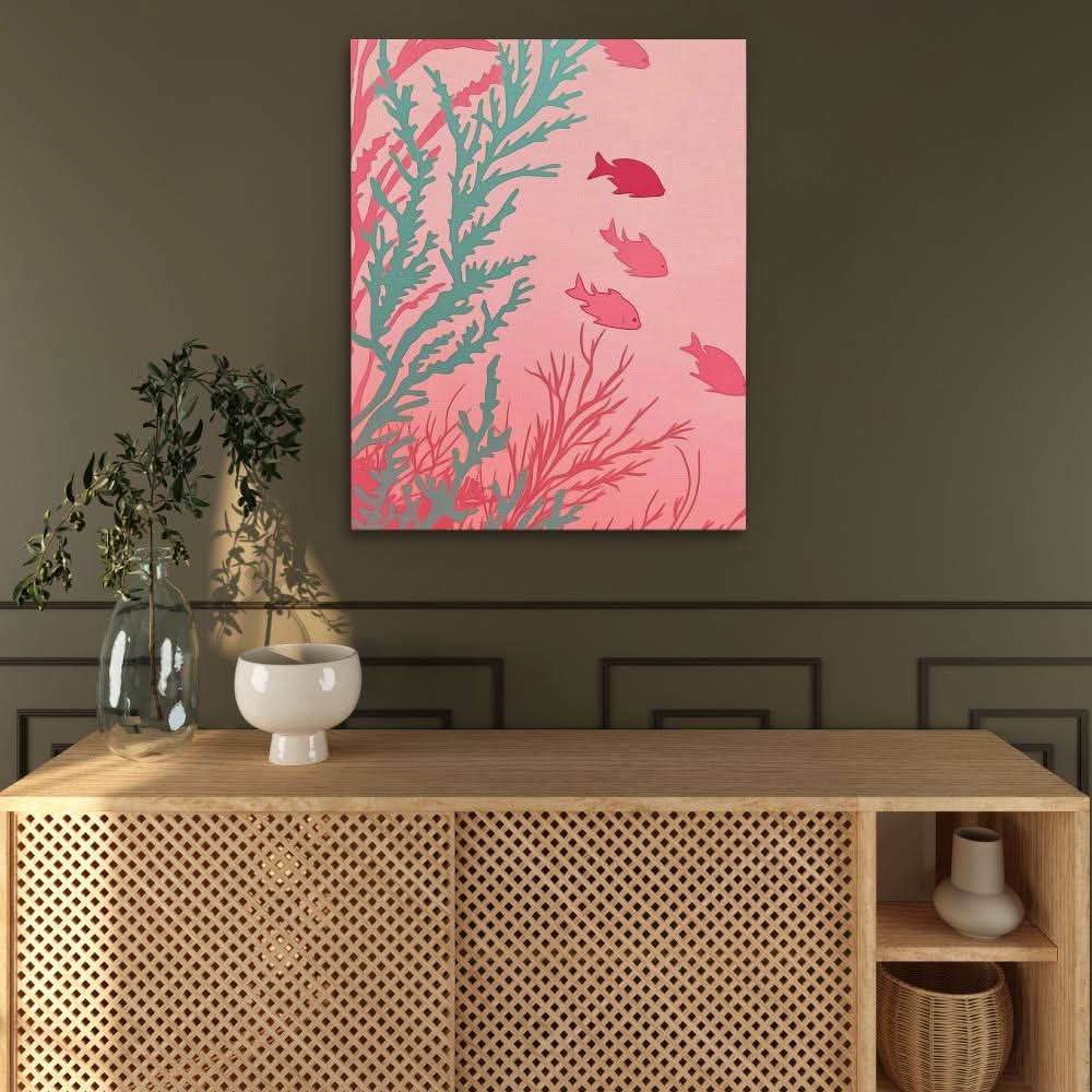 Marine Dreamland - Pastel Fish Canvas Print