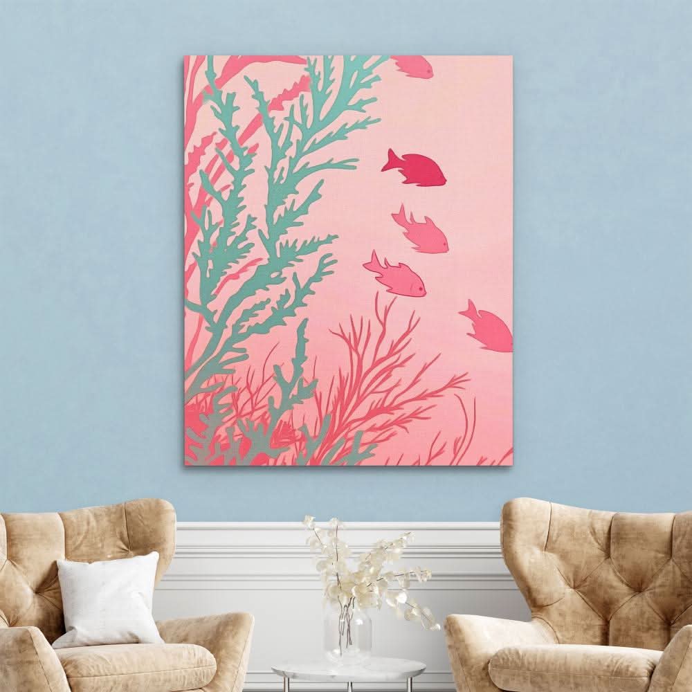 Marine Dreamland - Fish Wall Art in Black Frame