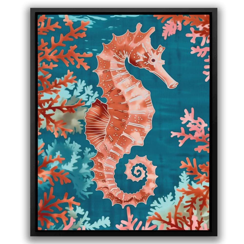 Marine Seahorse - Coastal Art for Bathroom