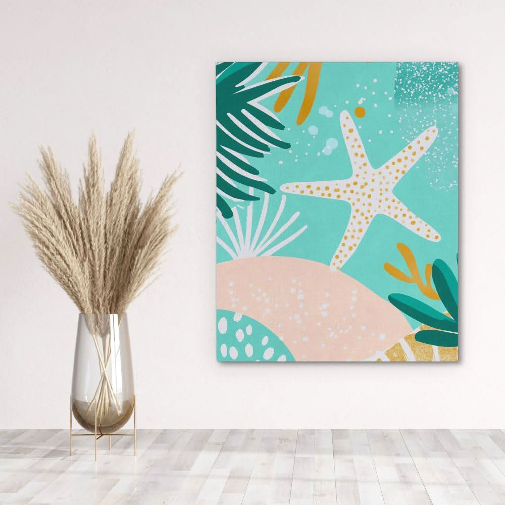 Marine Starfish - Abstract Wall Art in Black Frame