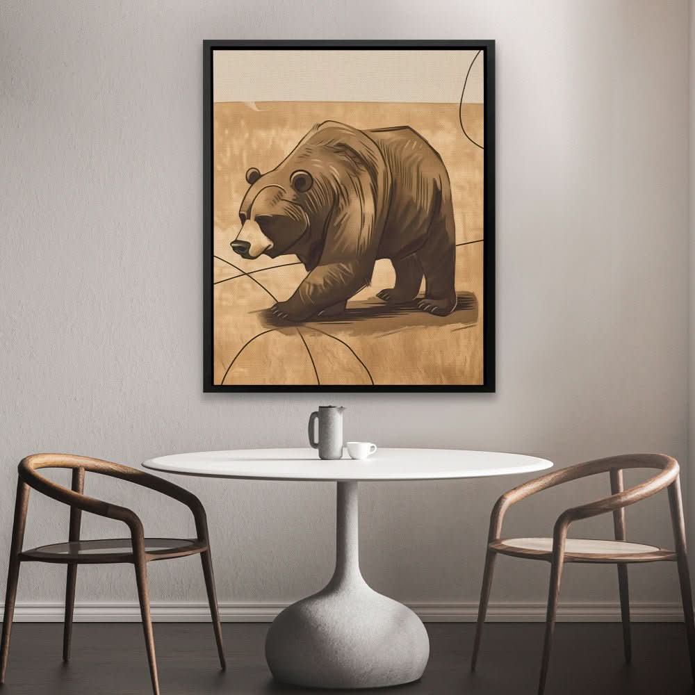 Market Bearverick - Earth Tones Bear Canvas Print