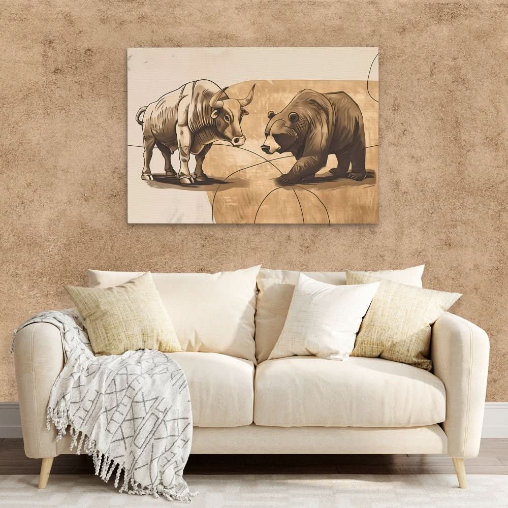 Market Mavericks - Contemporary Earth Tones Canvas Wall Art