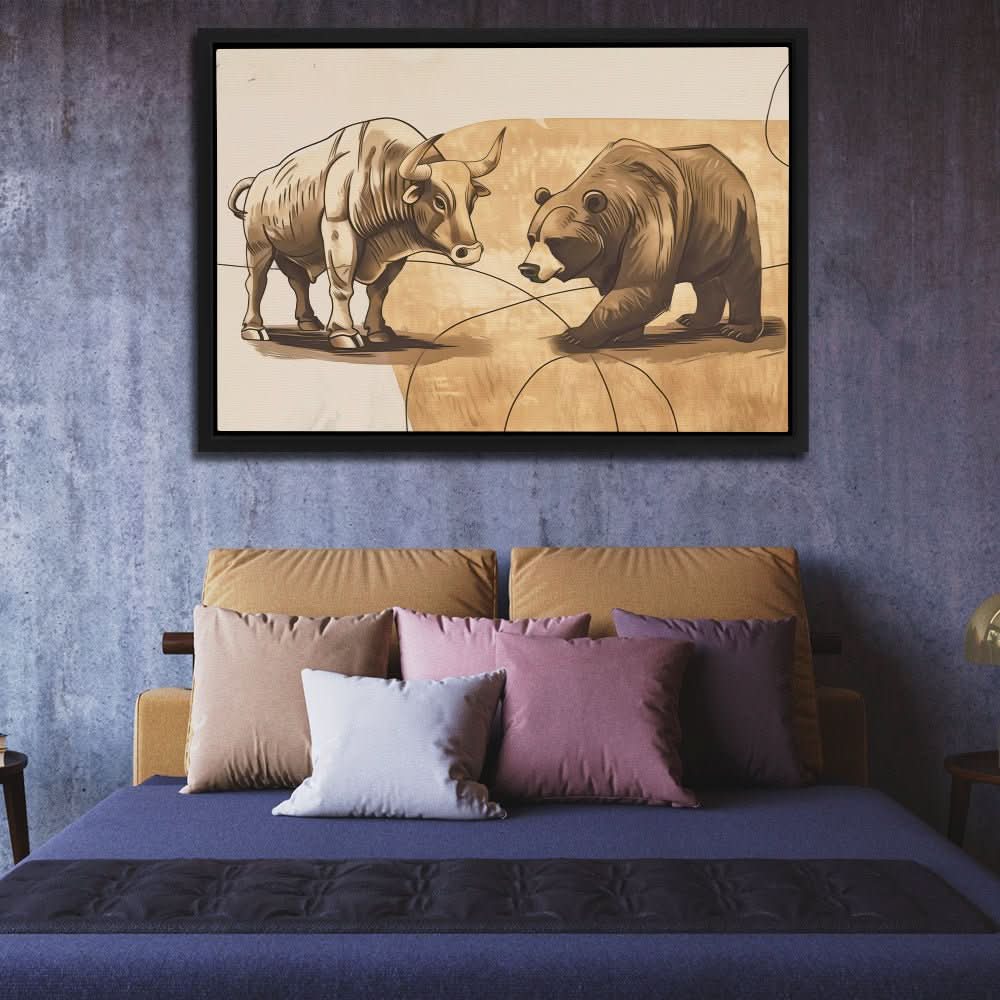 Market Mavericks - Earth Tones Bear Canvas Print