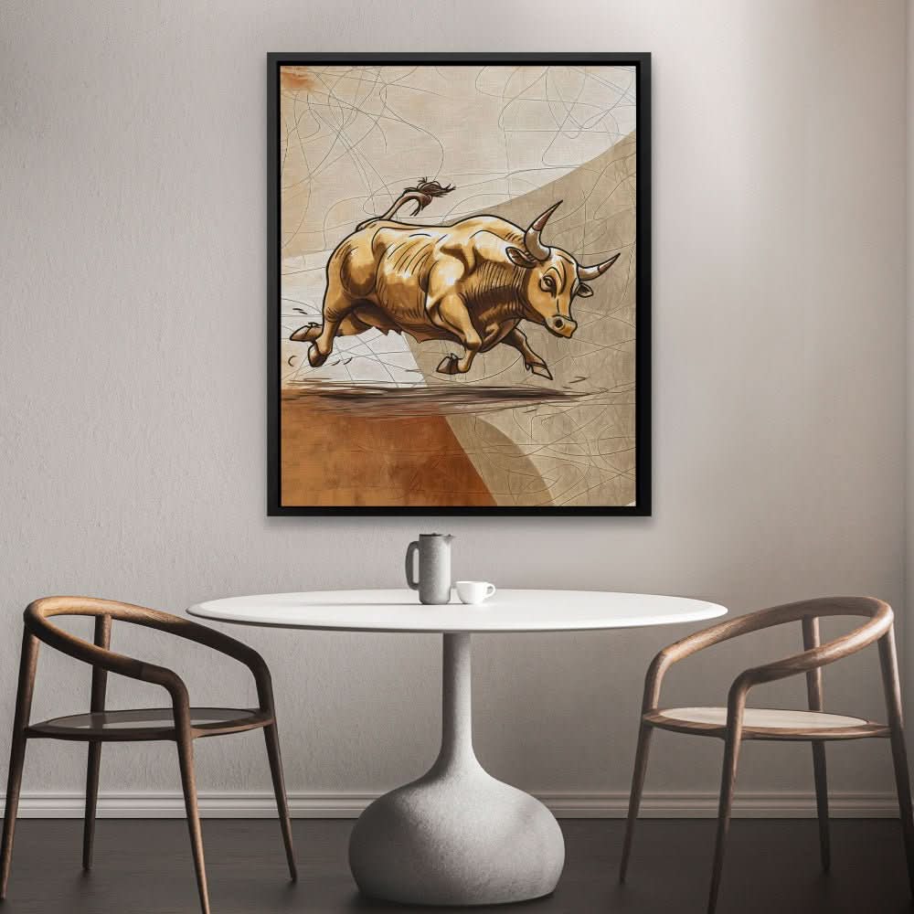 Market Opposite - Contemporary Wall Art in Black Frame