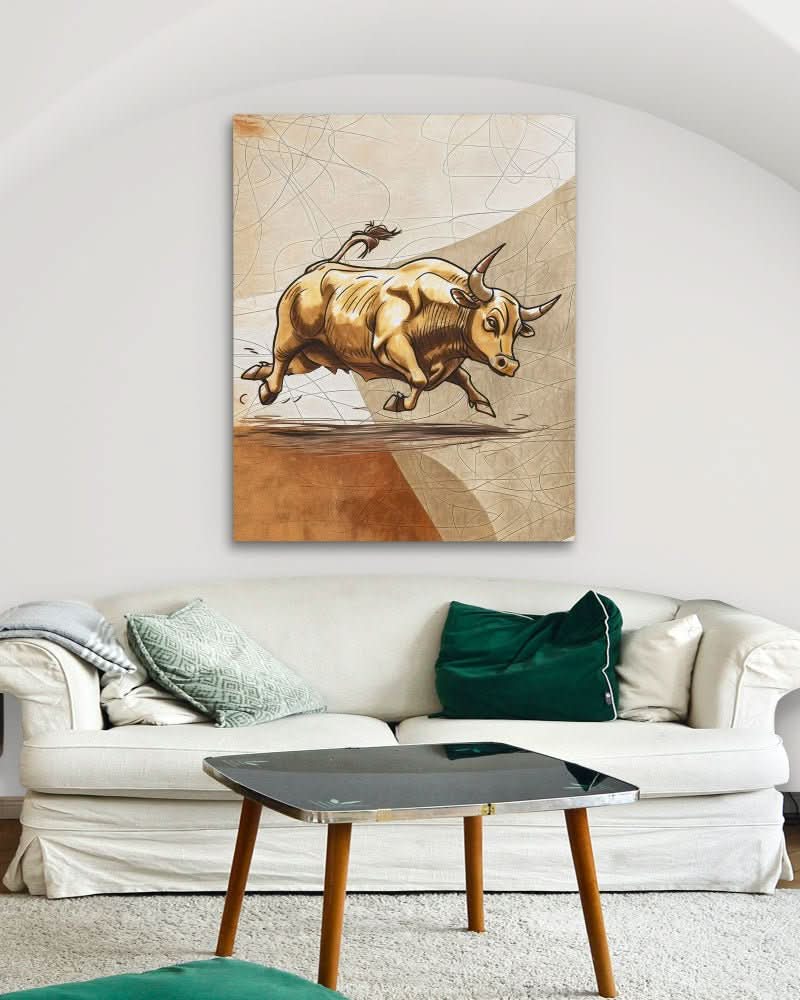 Market Opposite - Contemporary Earth Tones Canvas Wall Art