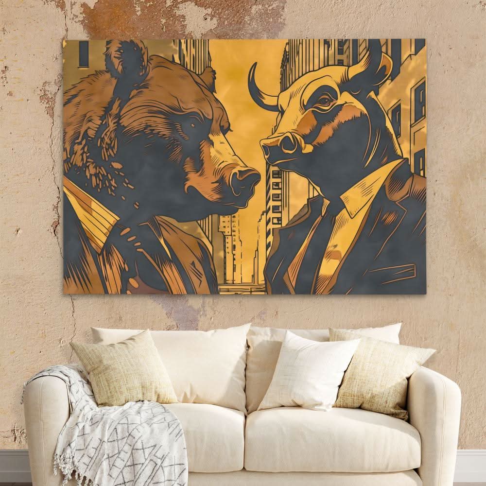 Market Rivalry - Bear Art for Hallway