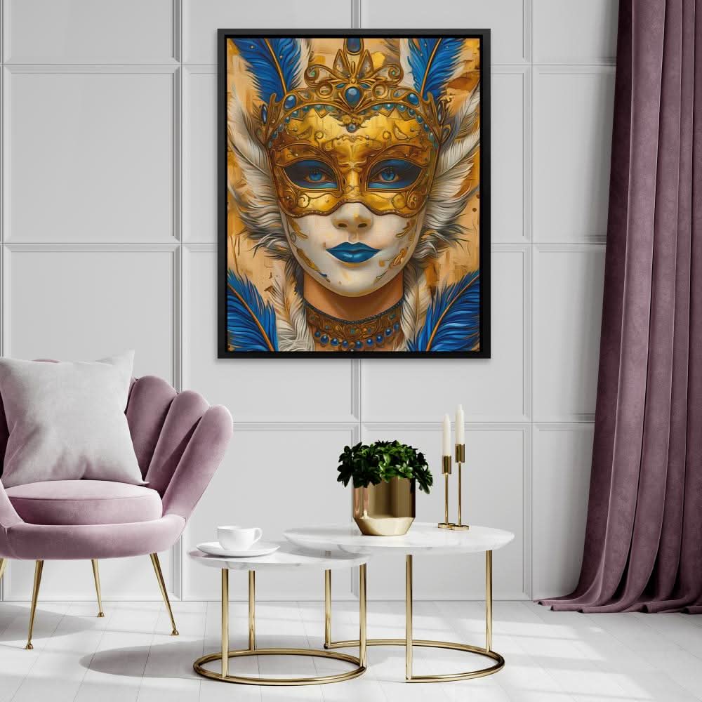 Masked Venetian - Blue Mask Canvas Print