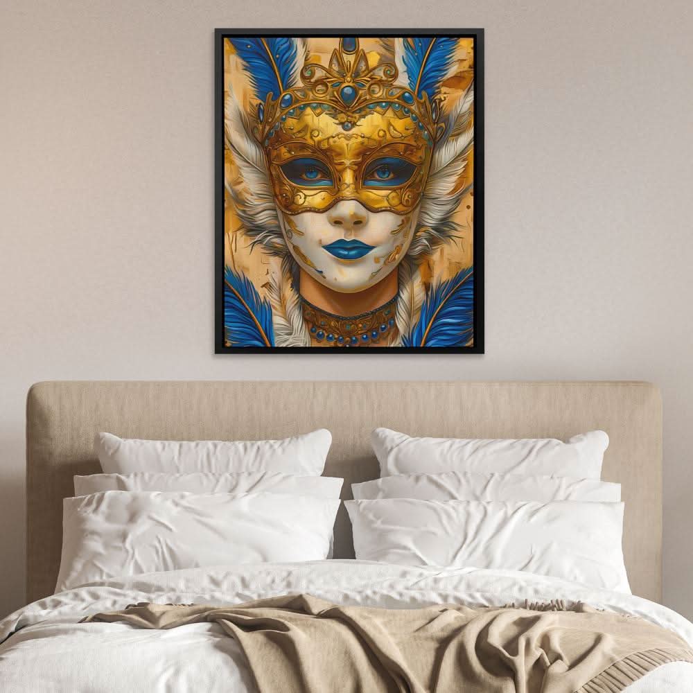 Masked Venetian - Blue Wall Art