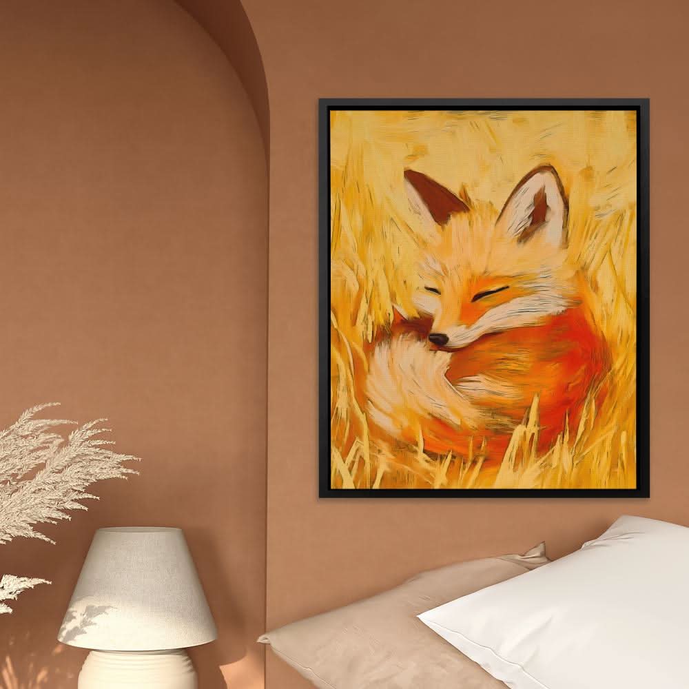 Meadow Dreams Fox - Wall Art in Black Frame
