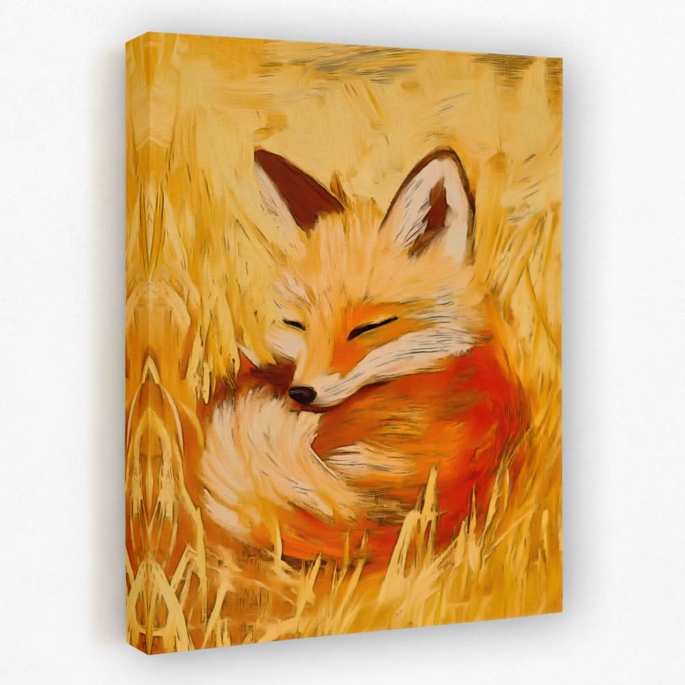 Meadow Dreams Fox - Animals Canvas Wall Art