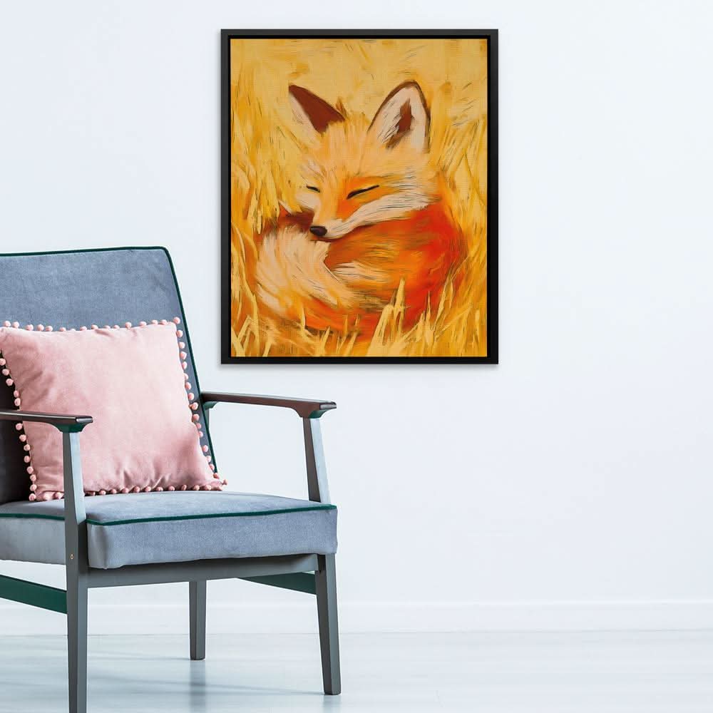 Meadow Dreams Fox - Oversized Animals Canvas Wall Art