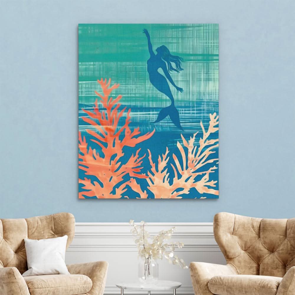 Mermaid Dreams - Coastal Art for Bathroom