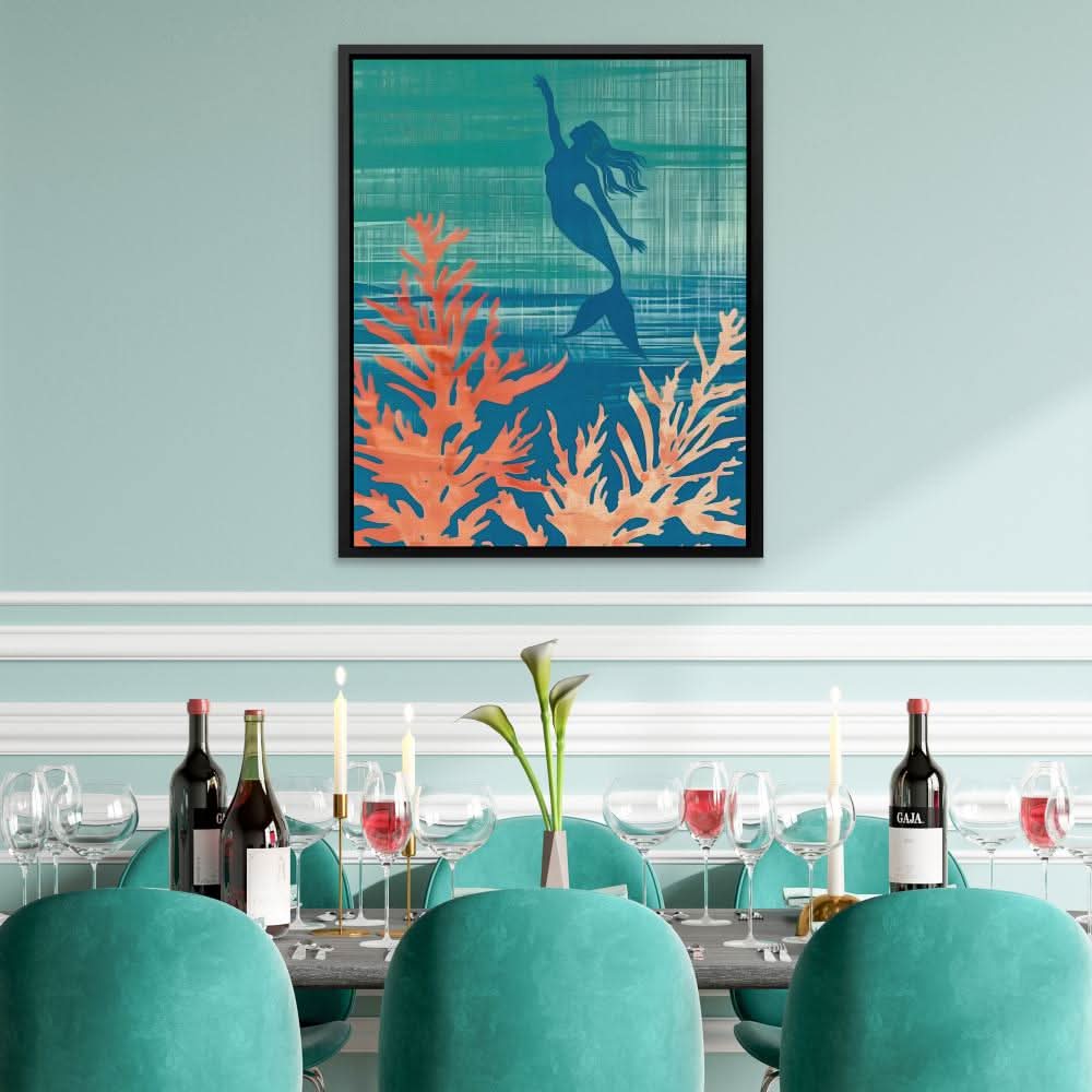 Mermaid Dreams - Fantasy Wall Art in Black Frame