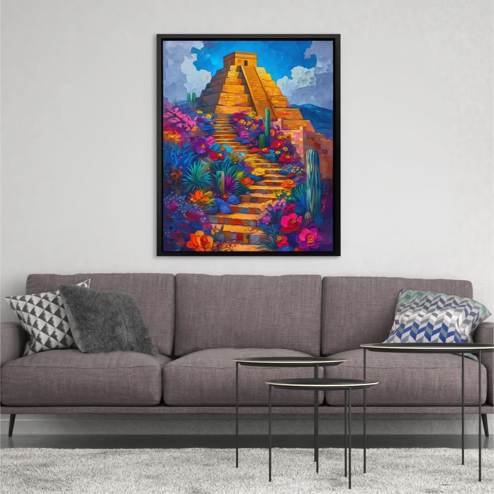 Mexican Pyramid - Colorful Wall Art for Lounge