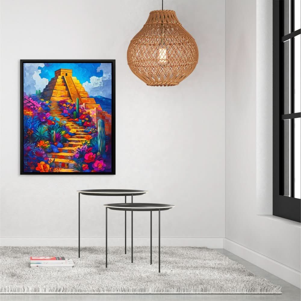 Mexican Pyramid - Landscapes Wall Art in Black Frame