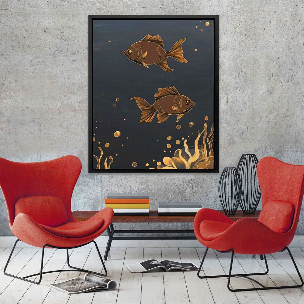 Midnight Currents - Large Abstract Canvas Print