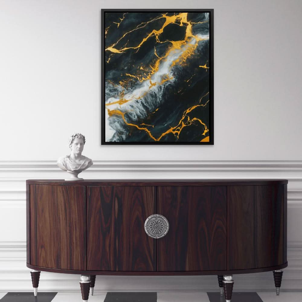 Midnight Veins - Masculine Wall Art in Black Frame