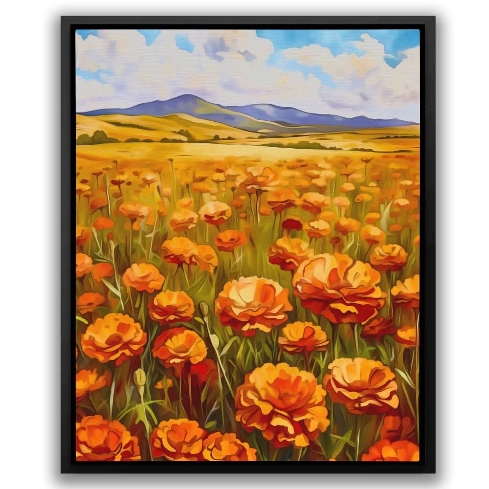Midwestern Valley - Orange Floral Canvas Print