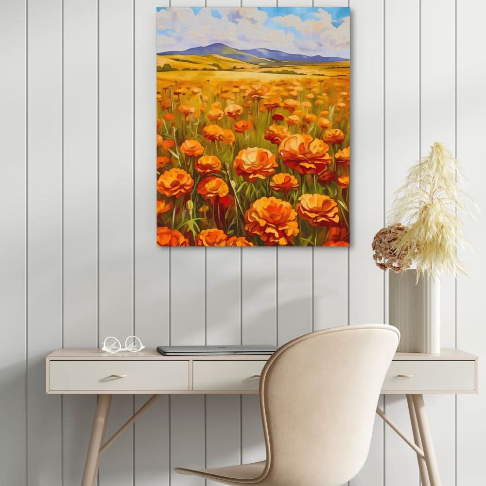 Midwestern Valley - Wall Art in Black Frame