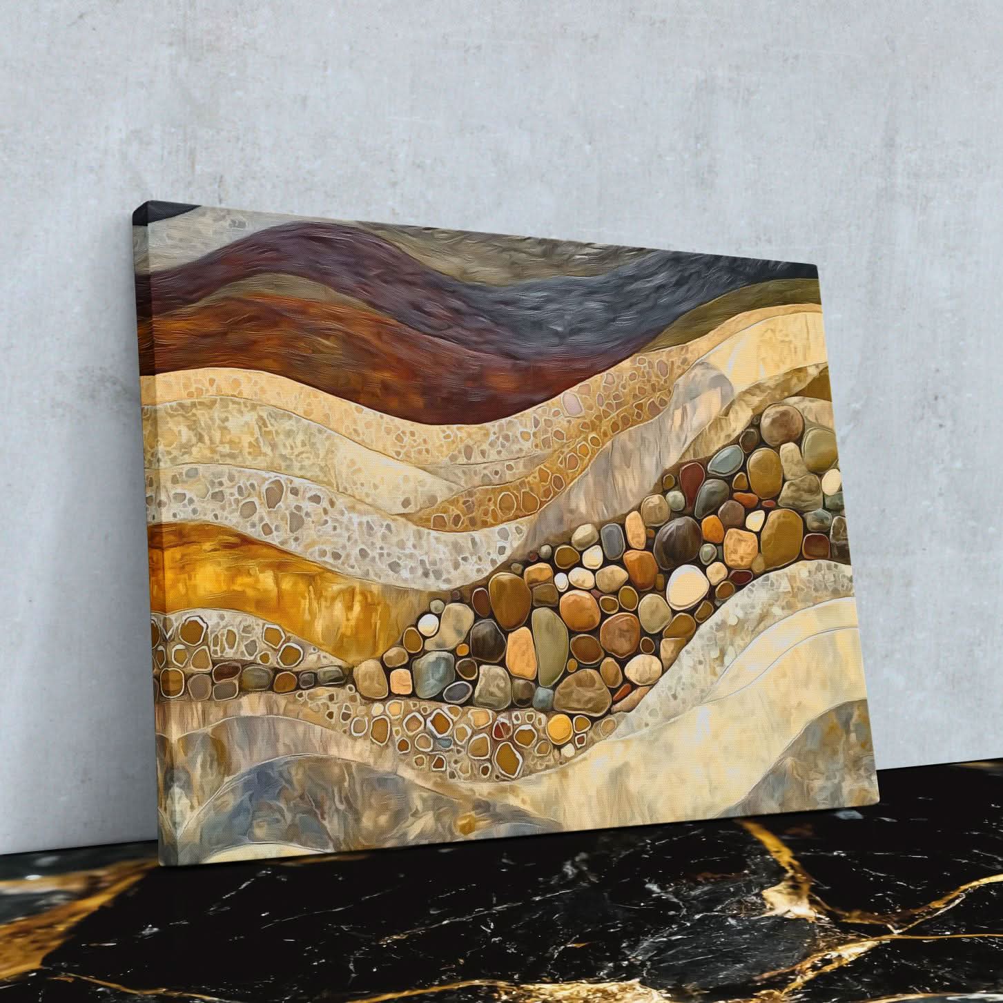 Mineral Layers - Abstract Wall Art in Black Frame
