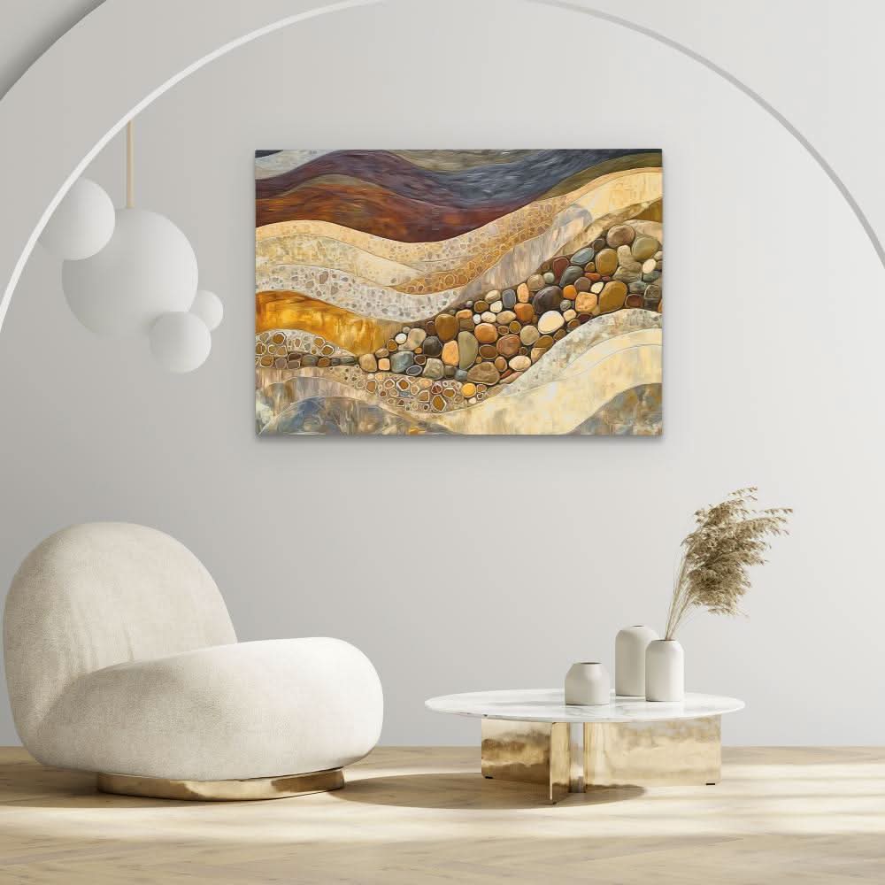 Mineral Layers - Earth Tones Rustic Canvas Print