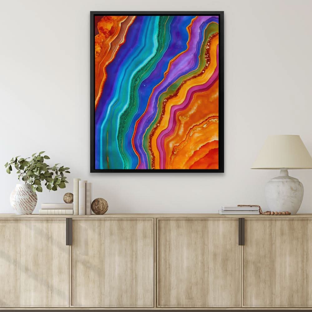 Mineral Waves - Colorful Wall Art for Hallway