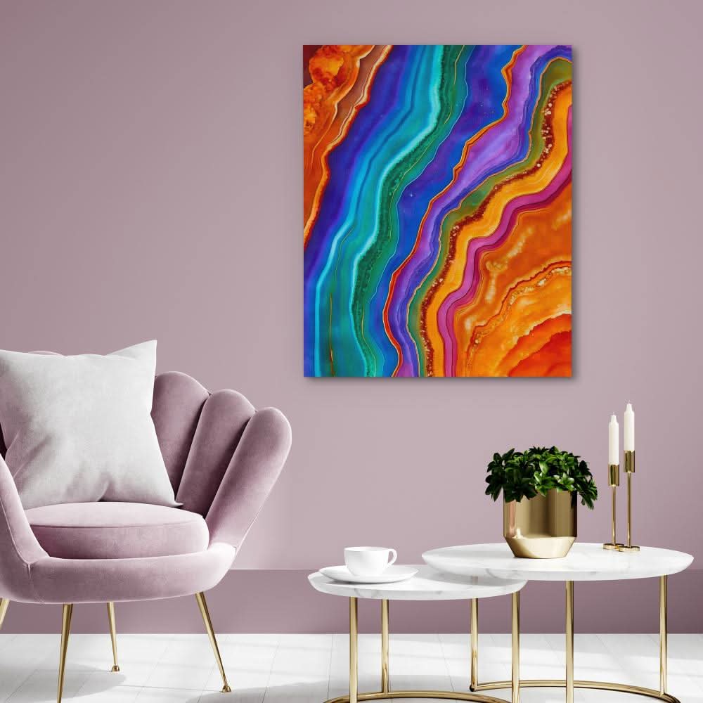 Mineral Waves - Large Abstract Canvas Print