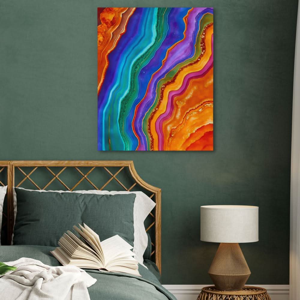 Mineral Waves - Abstract Wall Art in Black Frame