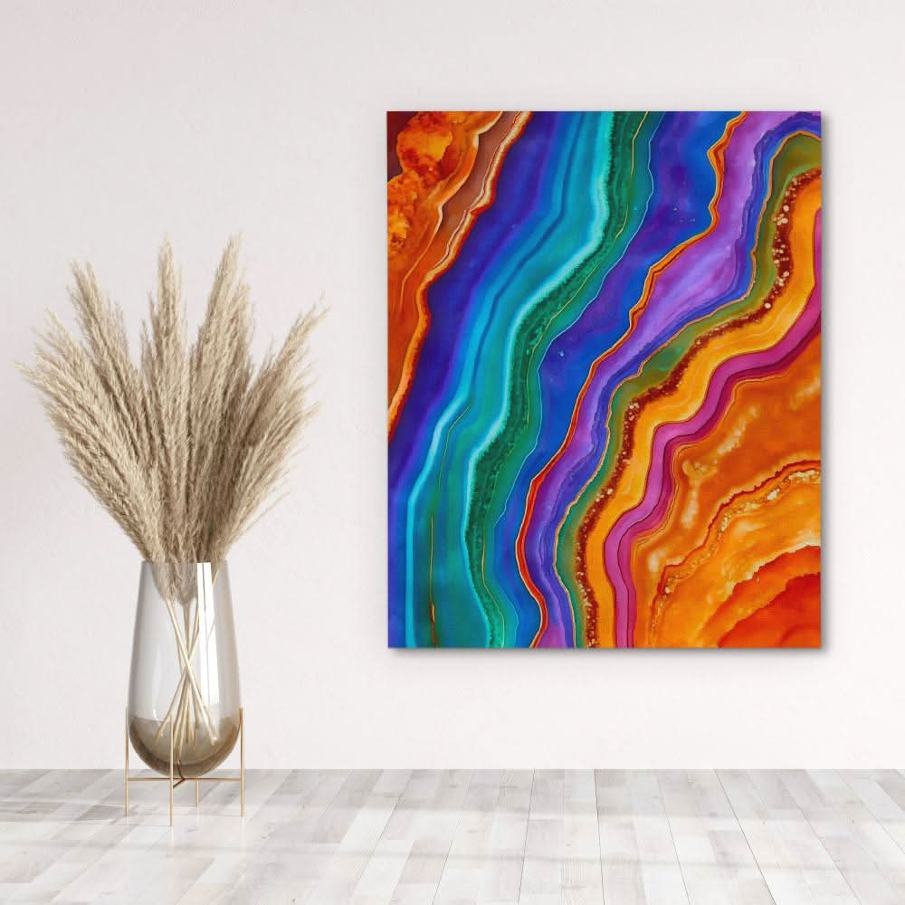 Mineral Waves - Colorful Canvas Print