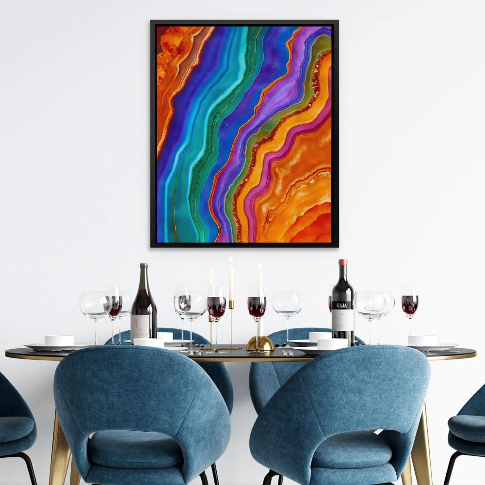 Mineral Waves - Contemporary Orange Canvas Wall Art