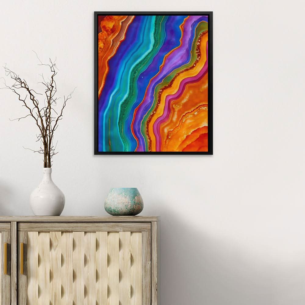 Mineral Waves - Mineral Wall Art in Black Frame