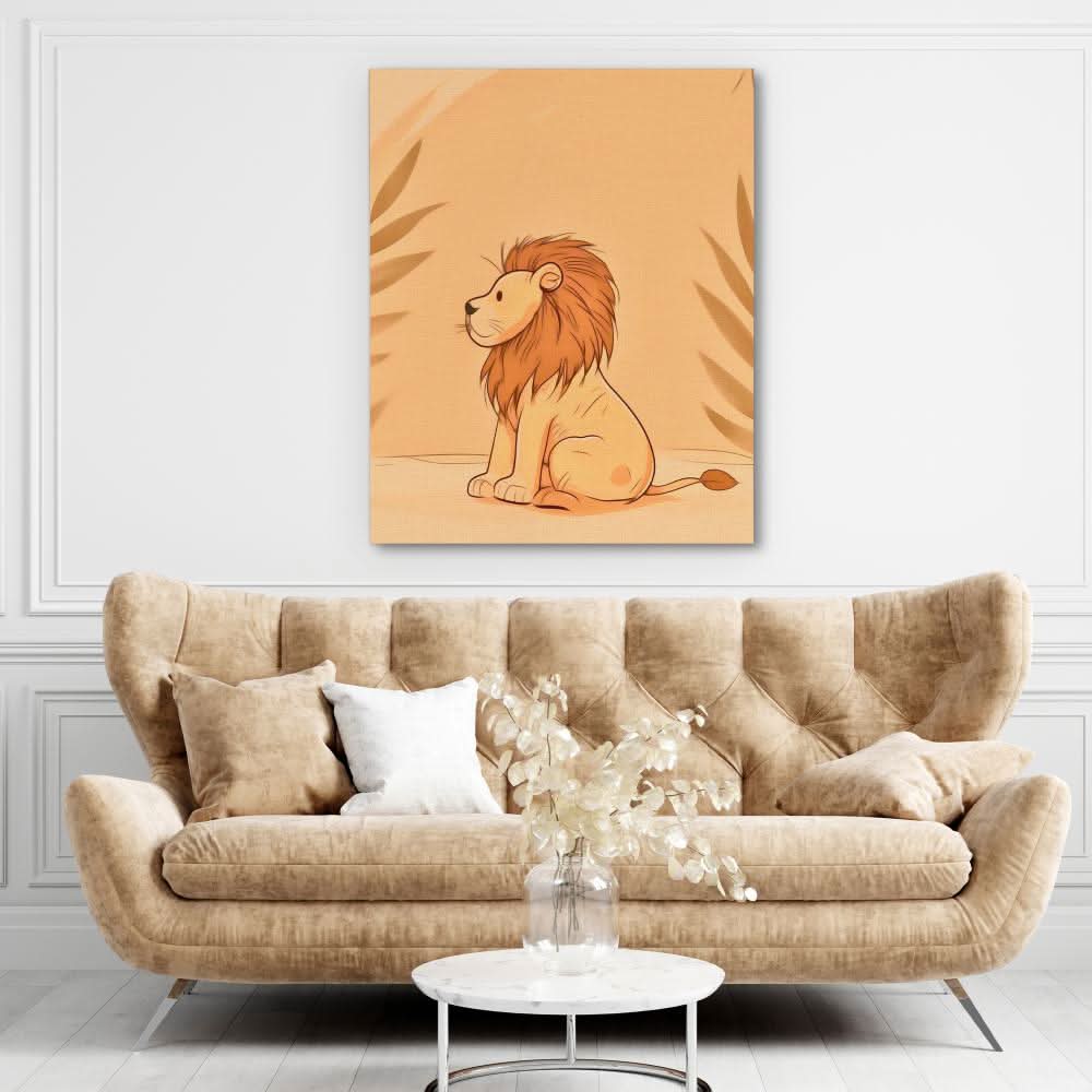 Miniature Lion - Large Minimalist Canvas Print