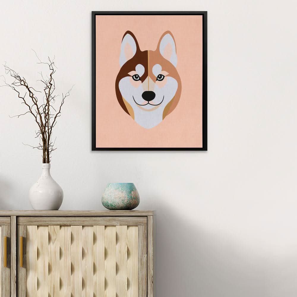 Minimal Husky - Animals Art for Bedroom