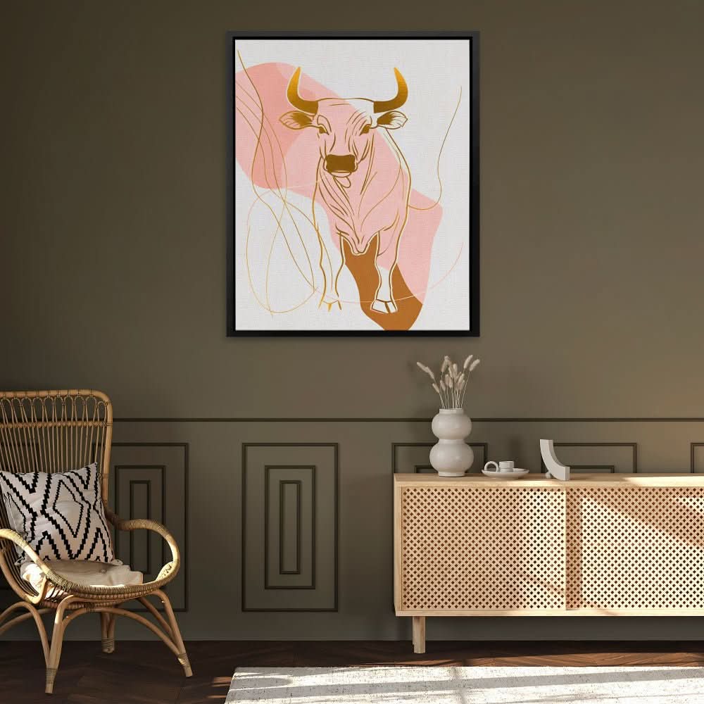 Minimalist Beast - Beige Wall Art for Dining Room
