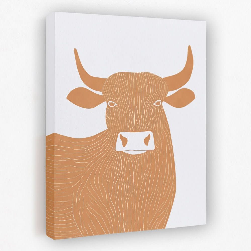 Minimalist Charge - Bull Canvas Wall Art