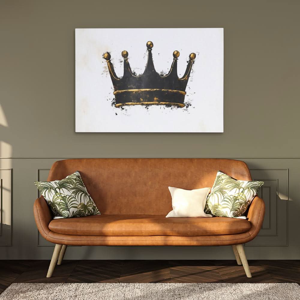 Minimalist Dark Crown - Large Minimalist Canvas Print