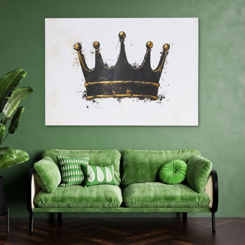 Minimalist Dark Crown - Crown Wall Art in Black Frame