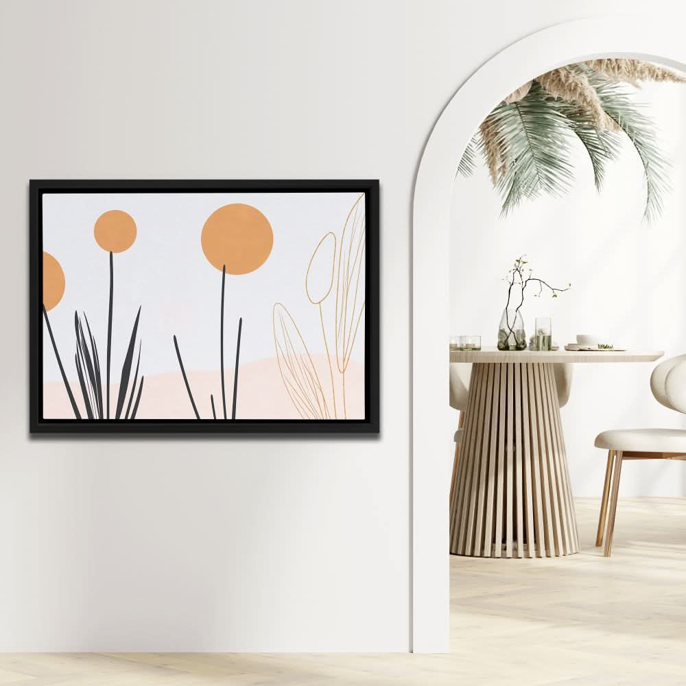 Minimalist Flowers - Beige Wall Art for Women’s Office Art