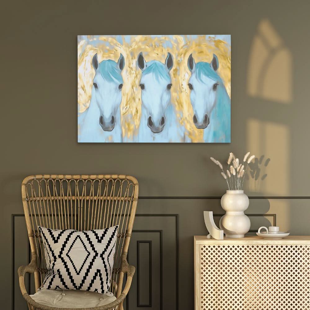 Mirrored Souls - Blue Spiritual Canvas Print