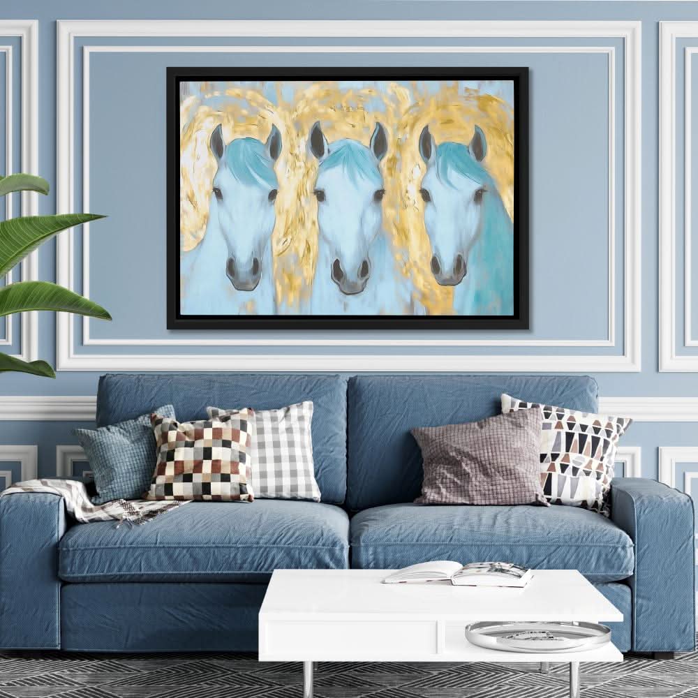 Mirrored Souls - Modern Wall Art in Black Frame