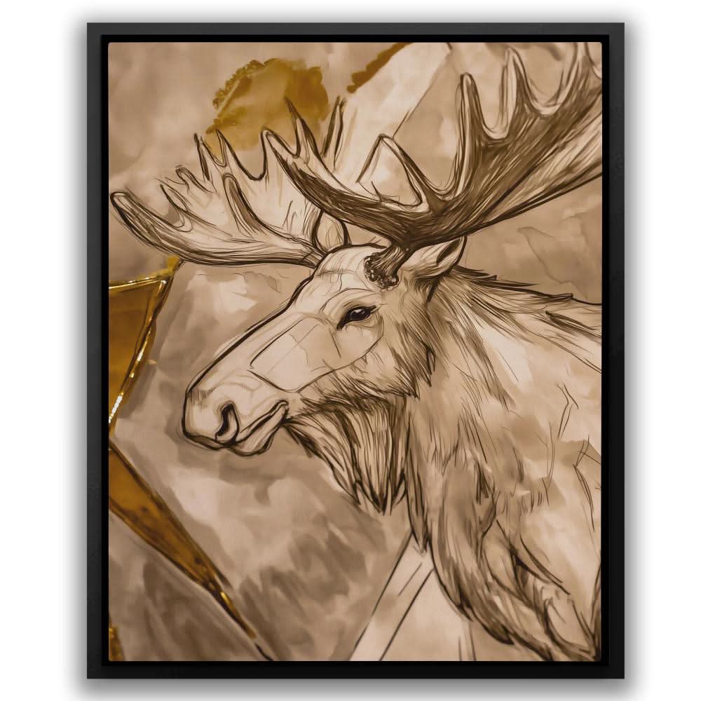 Mocha Moose - Minimalist Brown Canvas Wall Art