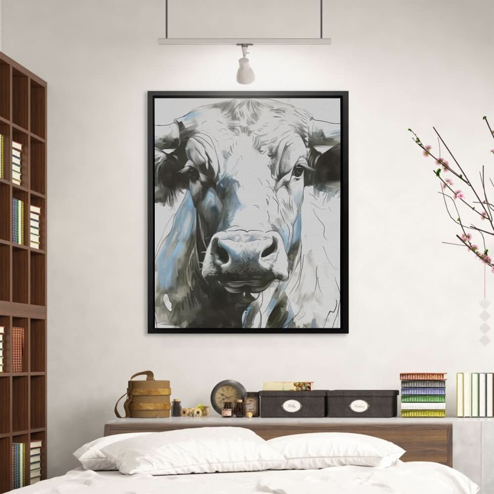 Modern Bull Portrait - Large Contemporary Canvas Print