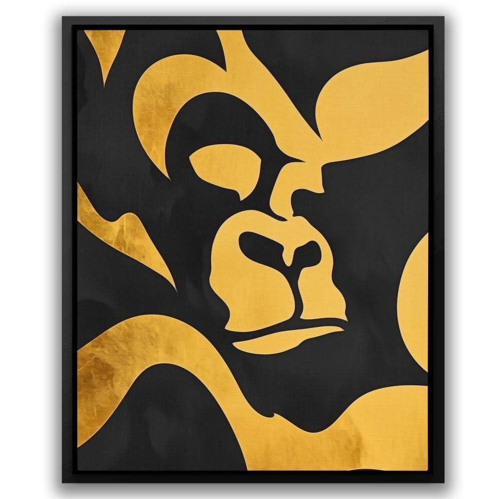 Modern Gorilla - Black and Gold Gorilla Canvas Print